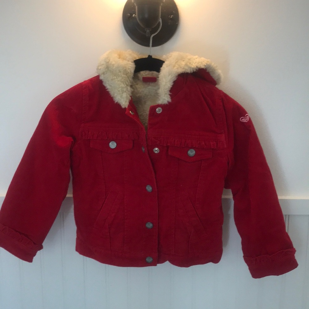 ROXY Teenie Wahine Red Corduroy Jacket